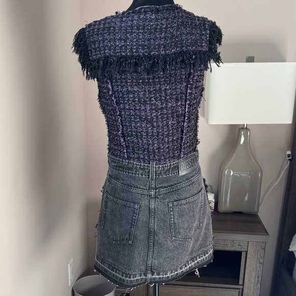 Diesel Black and Purple Tweed Dress - Picture 3 of 10